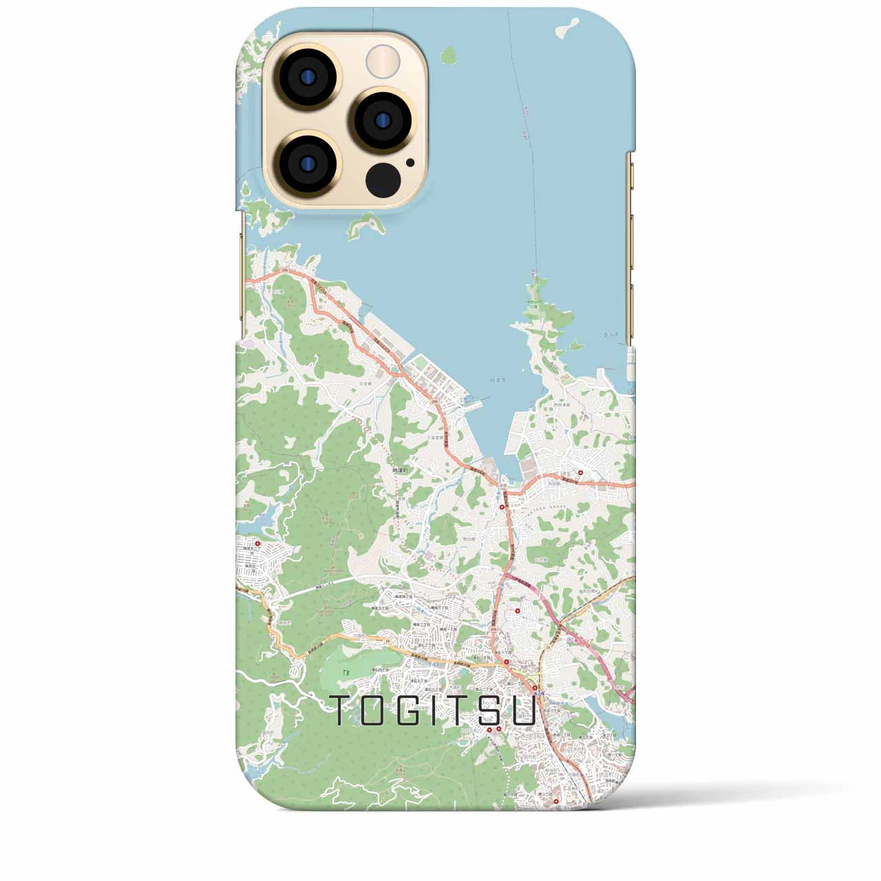 【時津】地図柄iPhoneケース（バックカバータイプ・ナチュラル）iPhone 12 Pro Max 用