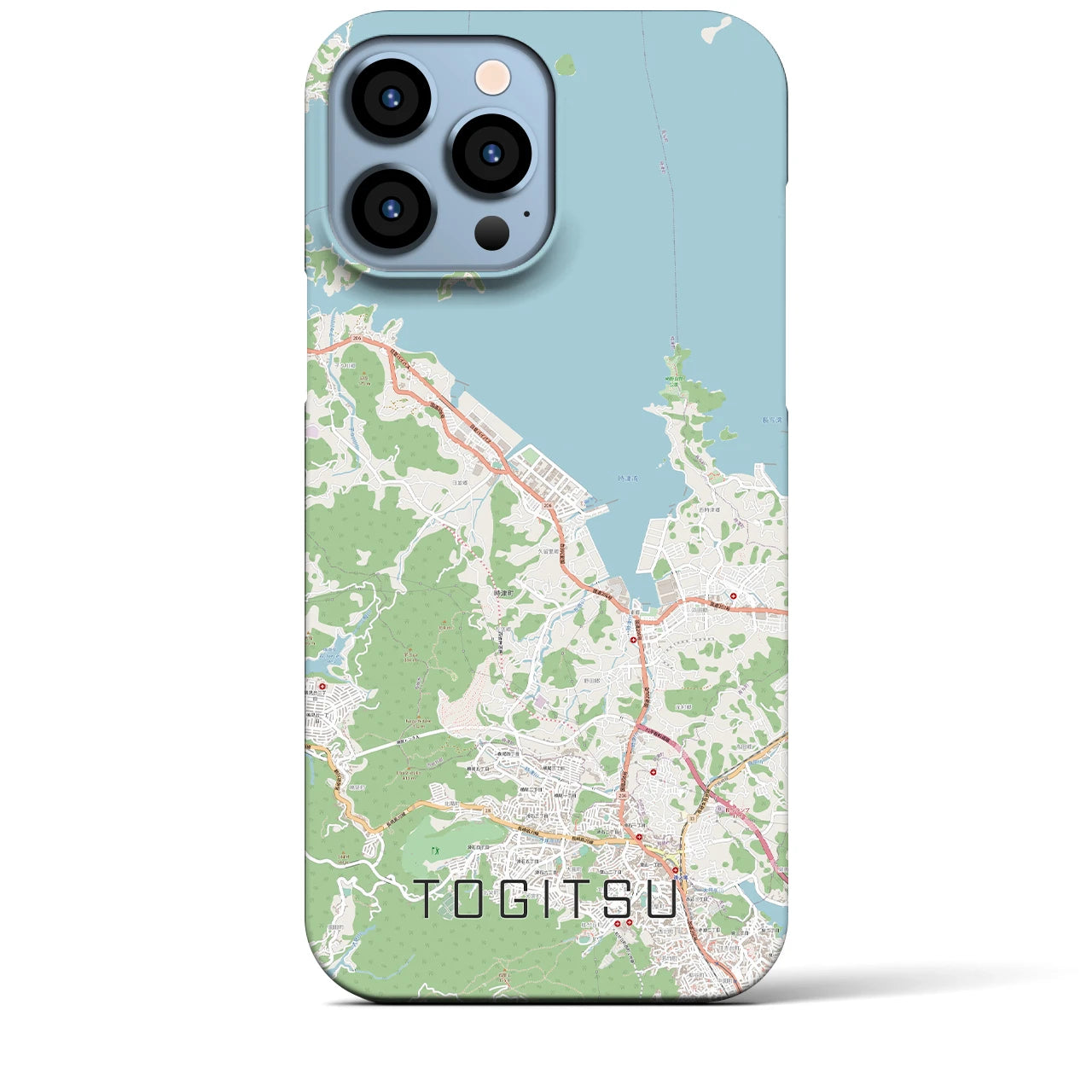 【時津】地図柄iPhoneケース（バックカバータイプ・ナチュラル）iPhone 13 Pro Max 用