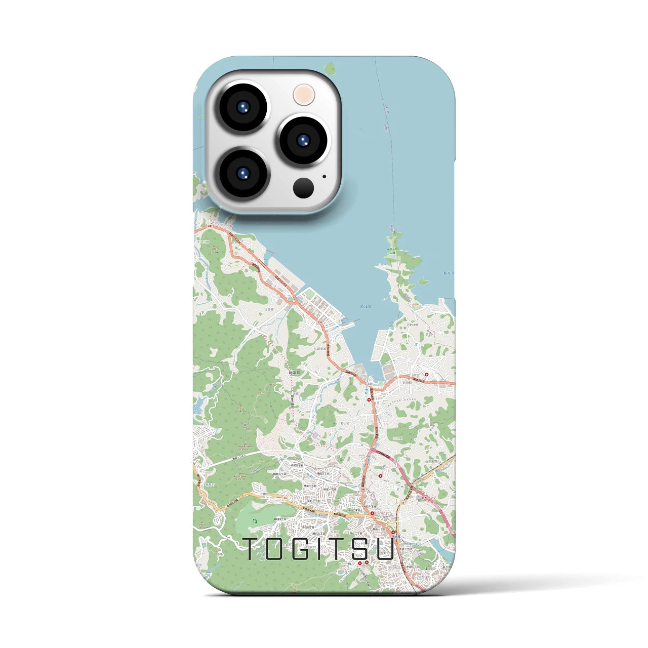 【時津】地図柄iPhoneケース（バックカバータイプ・ナチュラル）iPhone 13 Pro 用