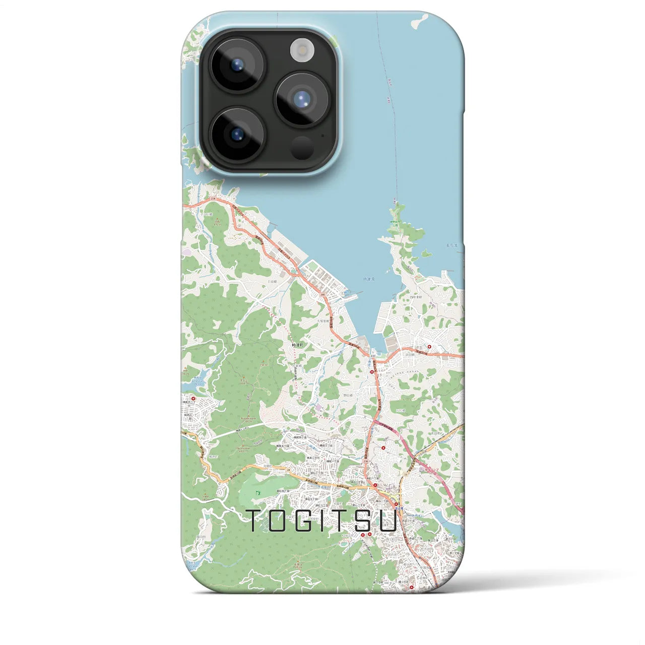 【時津】地図柄iPhoneケース（バックカバータイプ・ナチュラル）iPhone 15 Pro Max 用