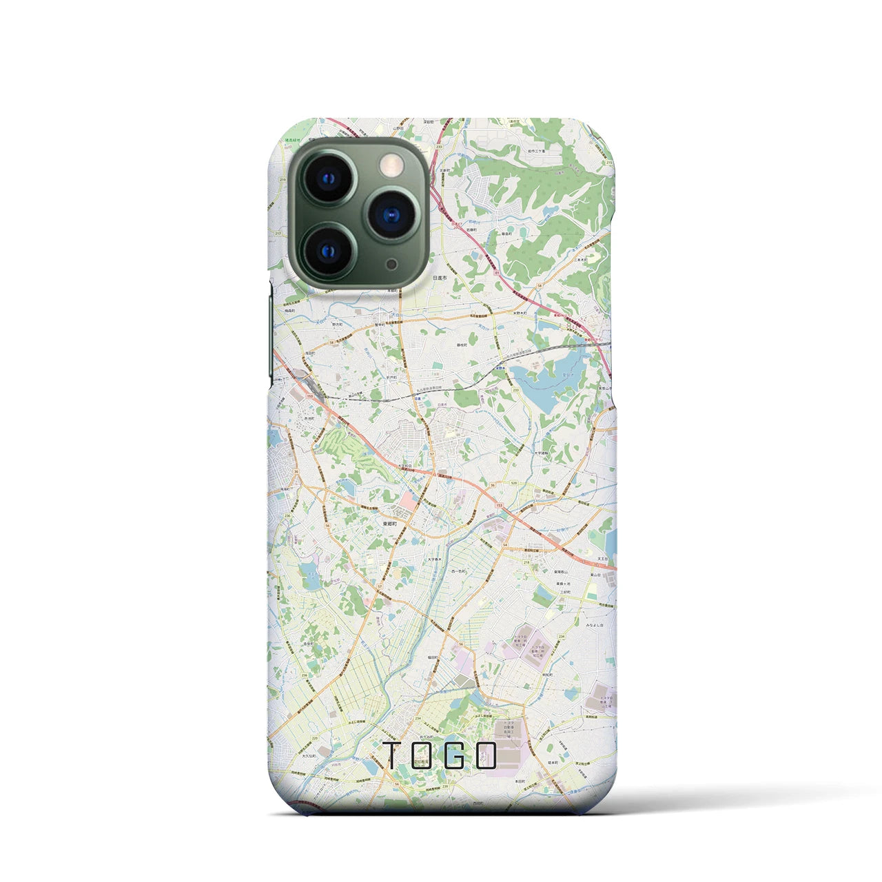【東郷】地図柄iPhoneケース（バックカバータイプ・ナチュラル）iPhone 11 Pro 用