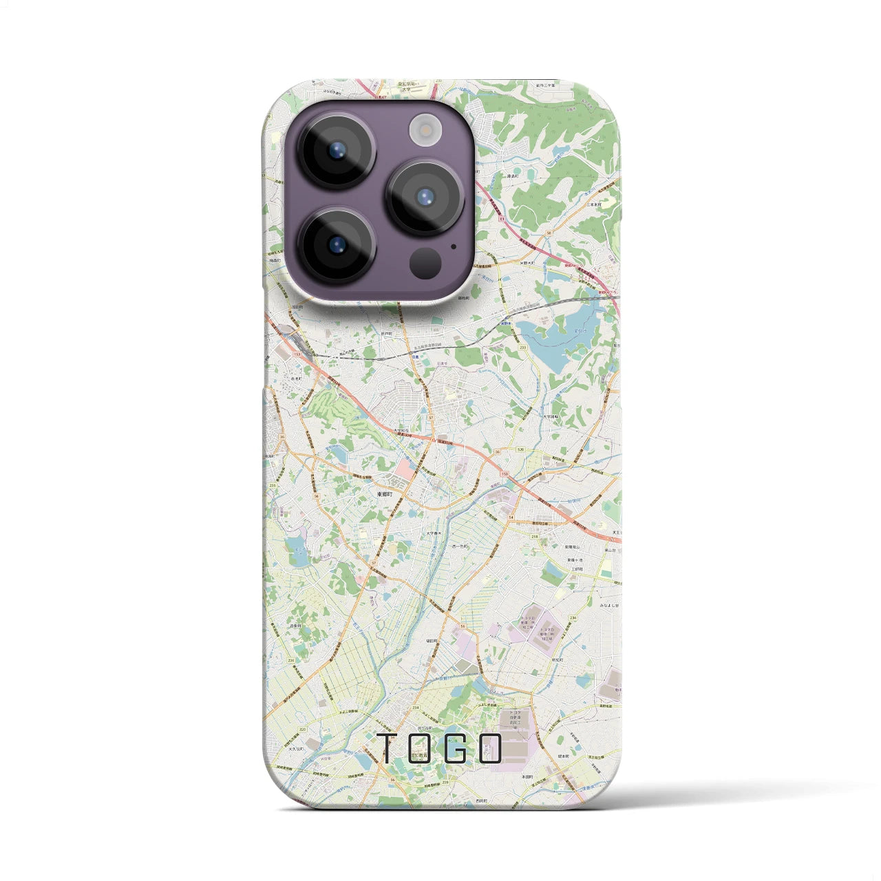 【東郷】地図柄iPhoneケース（バックカバータイプ・ナチュラル）iPhone 14 Pro 用