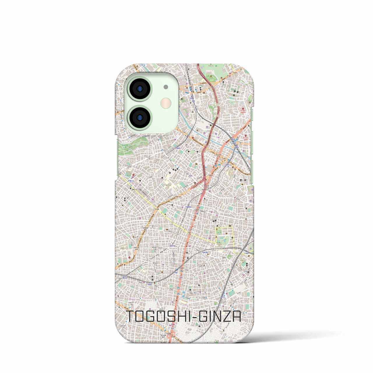 【戸越銀座】地図柄iPhoneケース（バックカバータイプ・ナチュラル）iPhone 12 mini 用