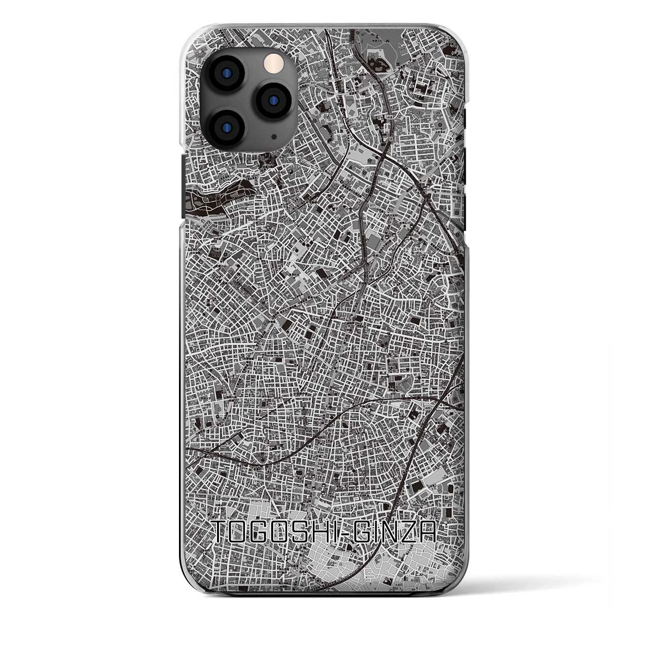 【戸越銀座】地図柄iPhoneケース（クリアタイプ・モノトーン）iPhone 11 Pro Max 用