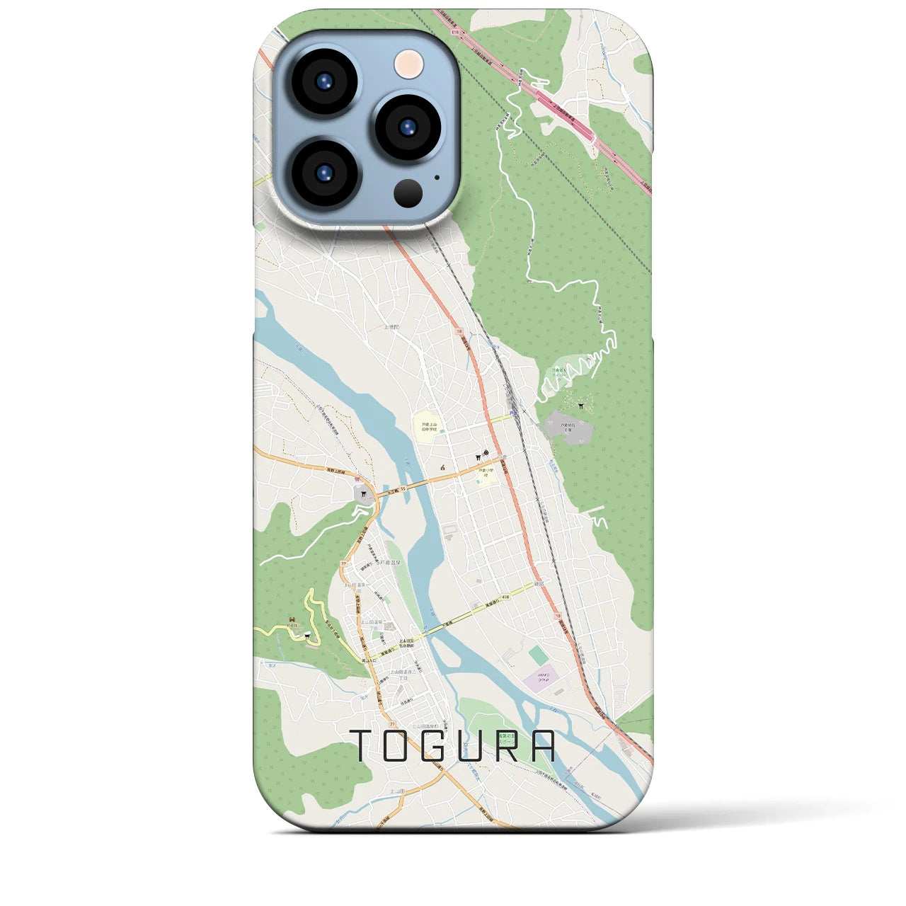 【戸倉】地図柄iPhoneケース（バックカバータイプ・ナチュラル）iPhone 13 Pro Max 用