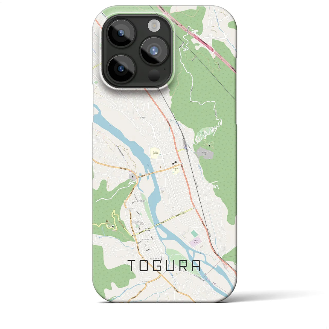【戸倉】地図柄iPhoneケース（バックカバータイプ・ナチュラル）iPhone 15 Pro Max 用