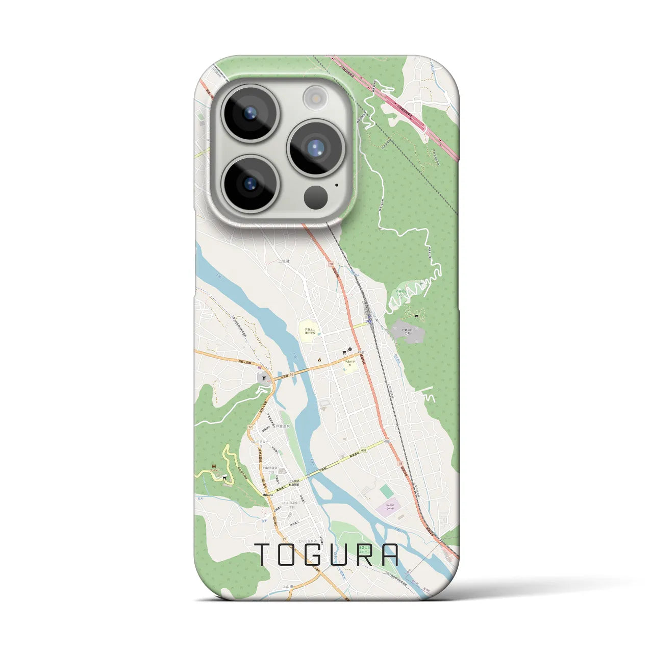【戸倉】地図柄iPhoneケース（バックカバータイプ・ナチュラル）iPhone 15 Pro 用