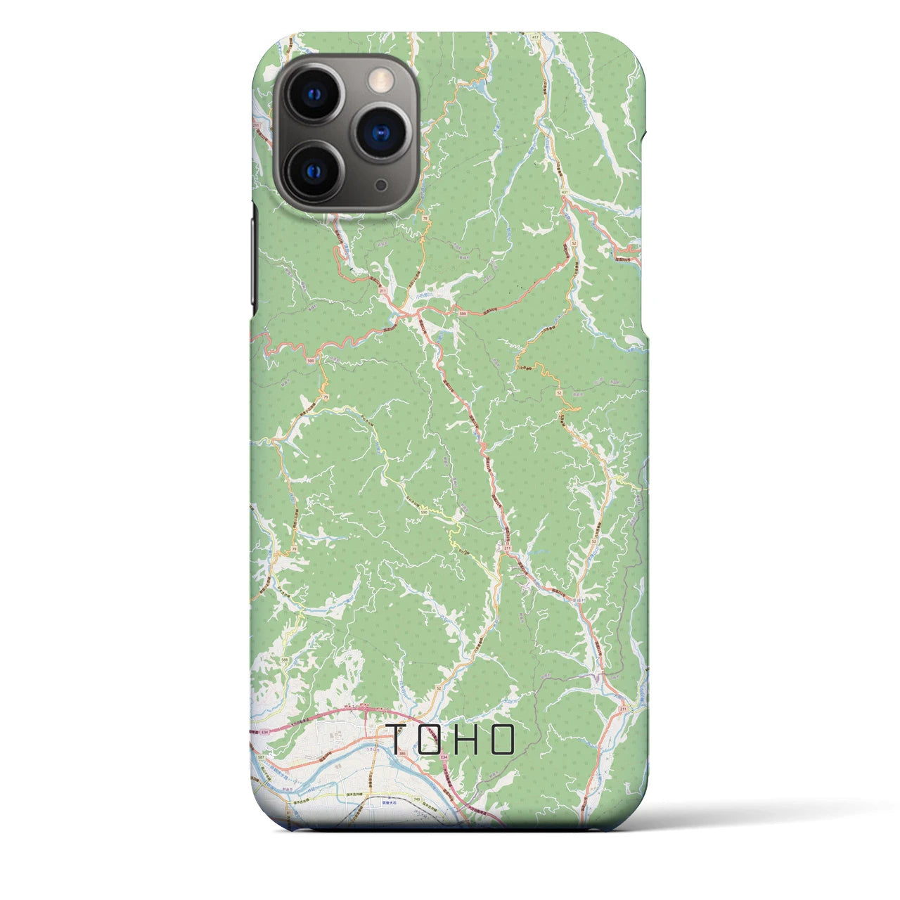 【東峰】地図柄iPhoneケース（バックカバータイプ・ナチュラル）iPhone 11 Pro Max 用