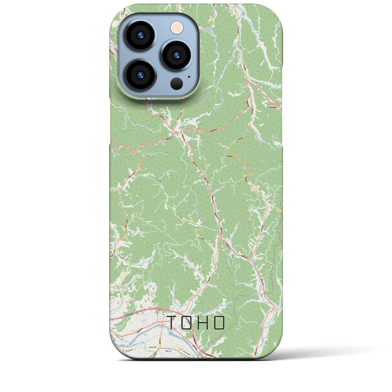 【東峰】地図柄iPhoneケース（バックカバータイプ・ナチュラル）iPhone 13 Pro Max 用