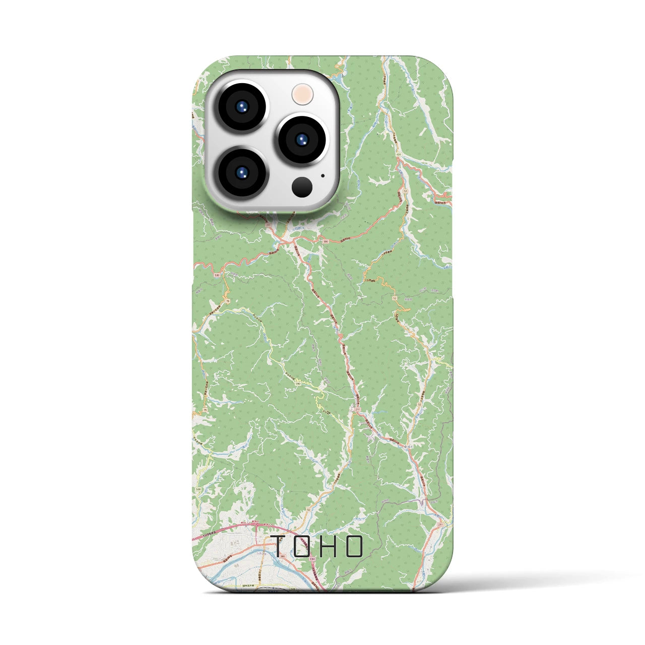 【東峰】地図柄iPhoneケース（バックカバータイプ・ナチュラル）iPhone 13 Pro 用