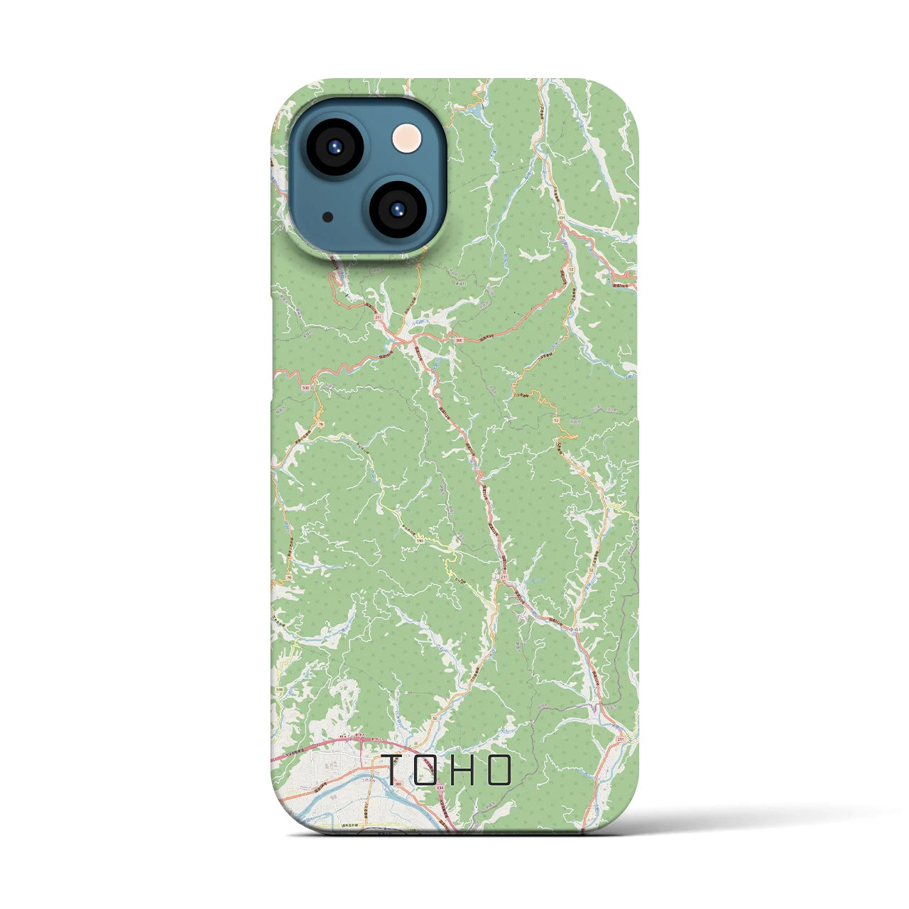 【東峰】地図柄iPhoneケース（バックカバータイプ・ナチュラル）iPhone 13 用