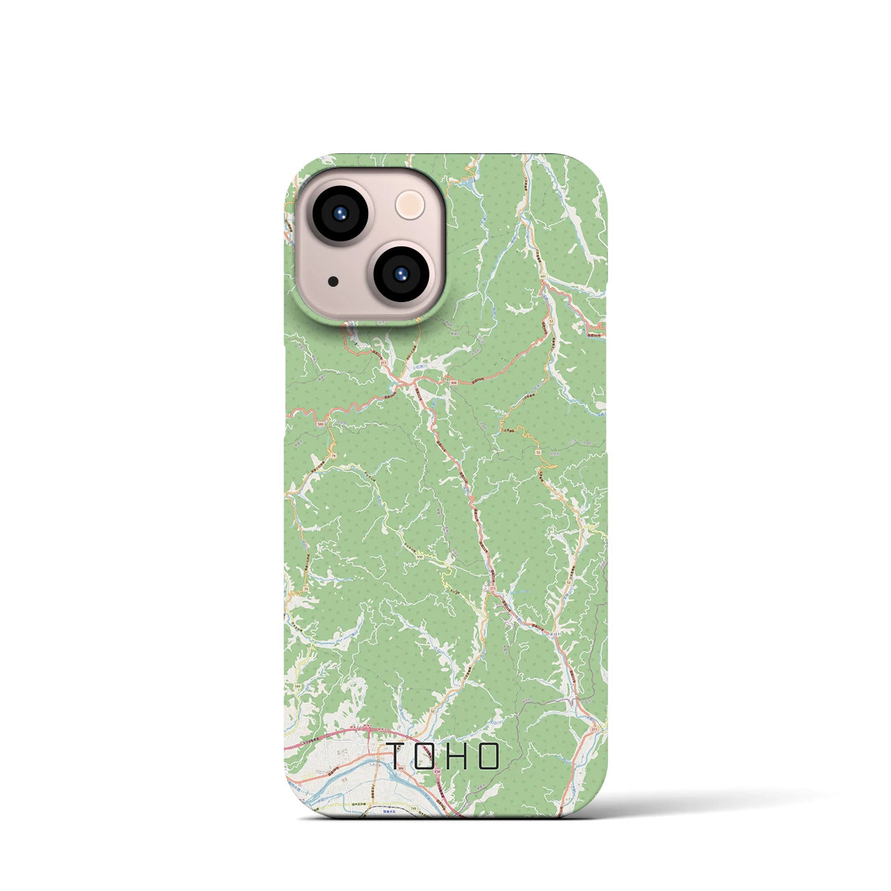 【東峰】地図柄iPhoneケース（バックカバータイプ・ナチュラル）iPhone 13 mini 用