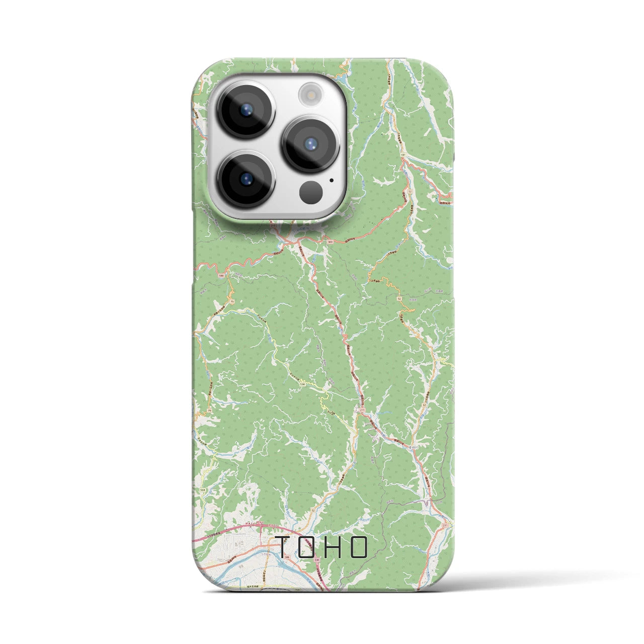 【東峰】地図柄iPhoneケース（バックカバータイプ・ナチュラル）iPhone 14 Pro 用