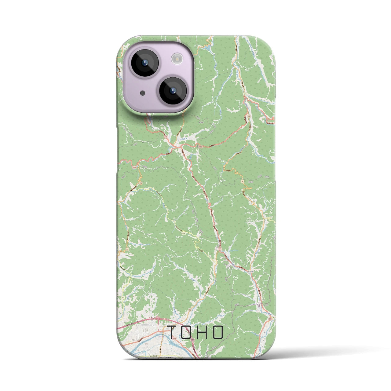 【東峰】地図柄iPhoneケース（バックカバータイプ・ナチュラル）iPhone 14 用