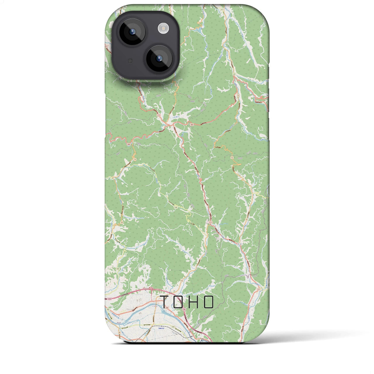 【東峰】地図柄iPhoneケース（バックカバータイプ・ナチュラル）iPhone 14 Plus 用