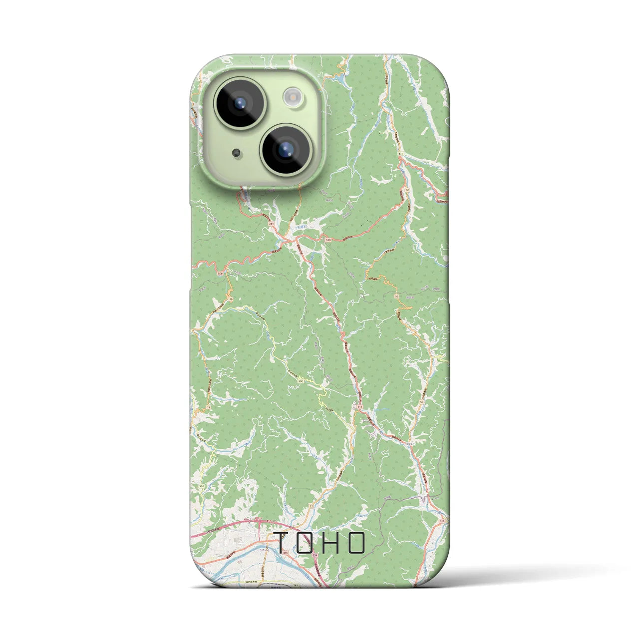 【東峰】地図柄iPhoneケース（バックカバータイプ・ナチュラル）iPhone 15 用