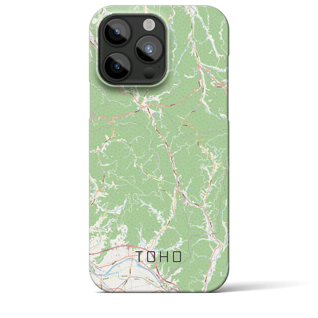 【東峰】地図柄iPhoneケース（バックカバータイプ・ナチュラル）iPhone 15 Pro Max 用