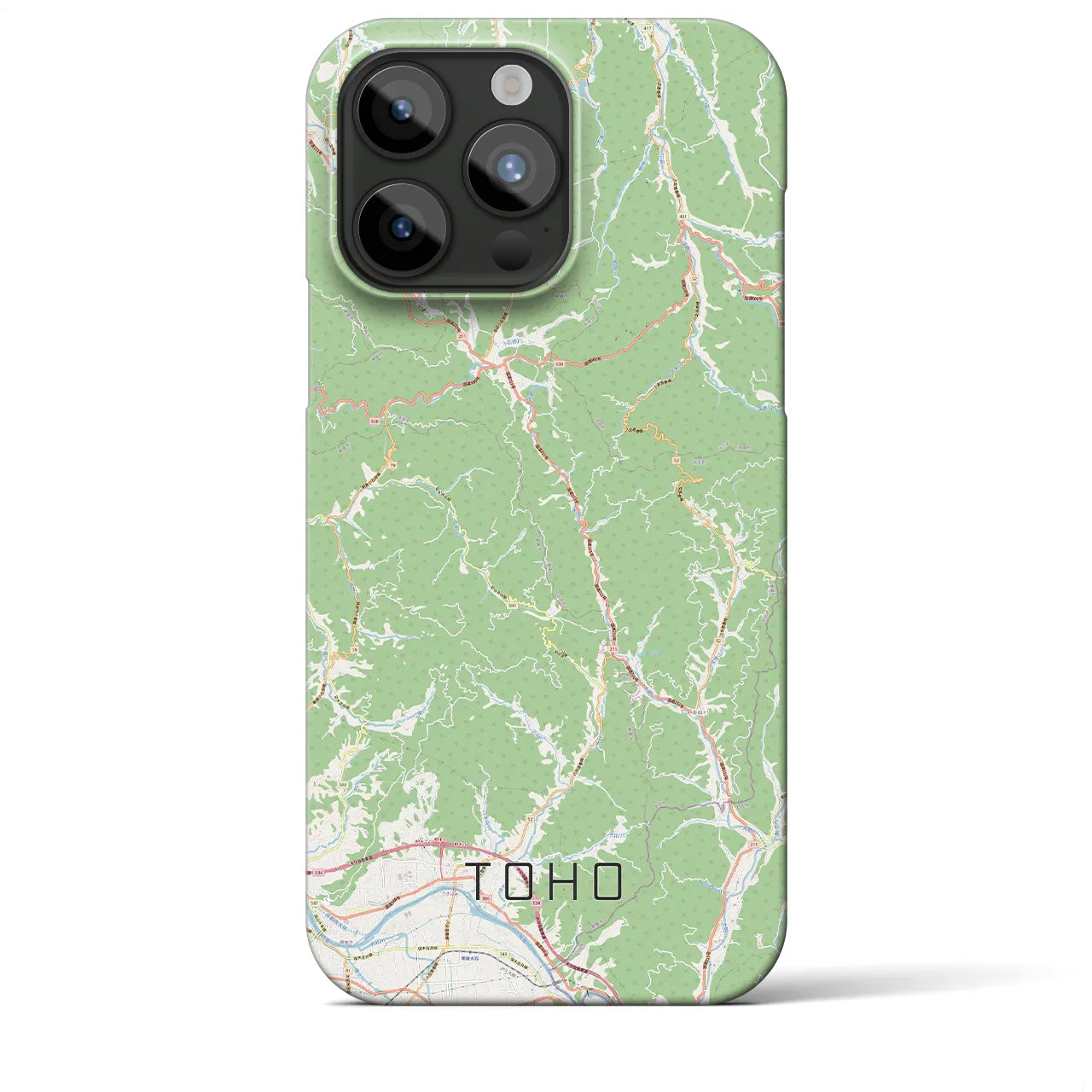 【東峰】地図柄iPhoneケース（バックカバータイプ・ナチュラル）iPhone 15 Pro Max 用