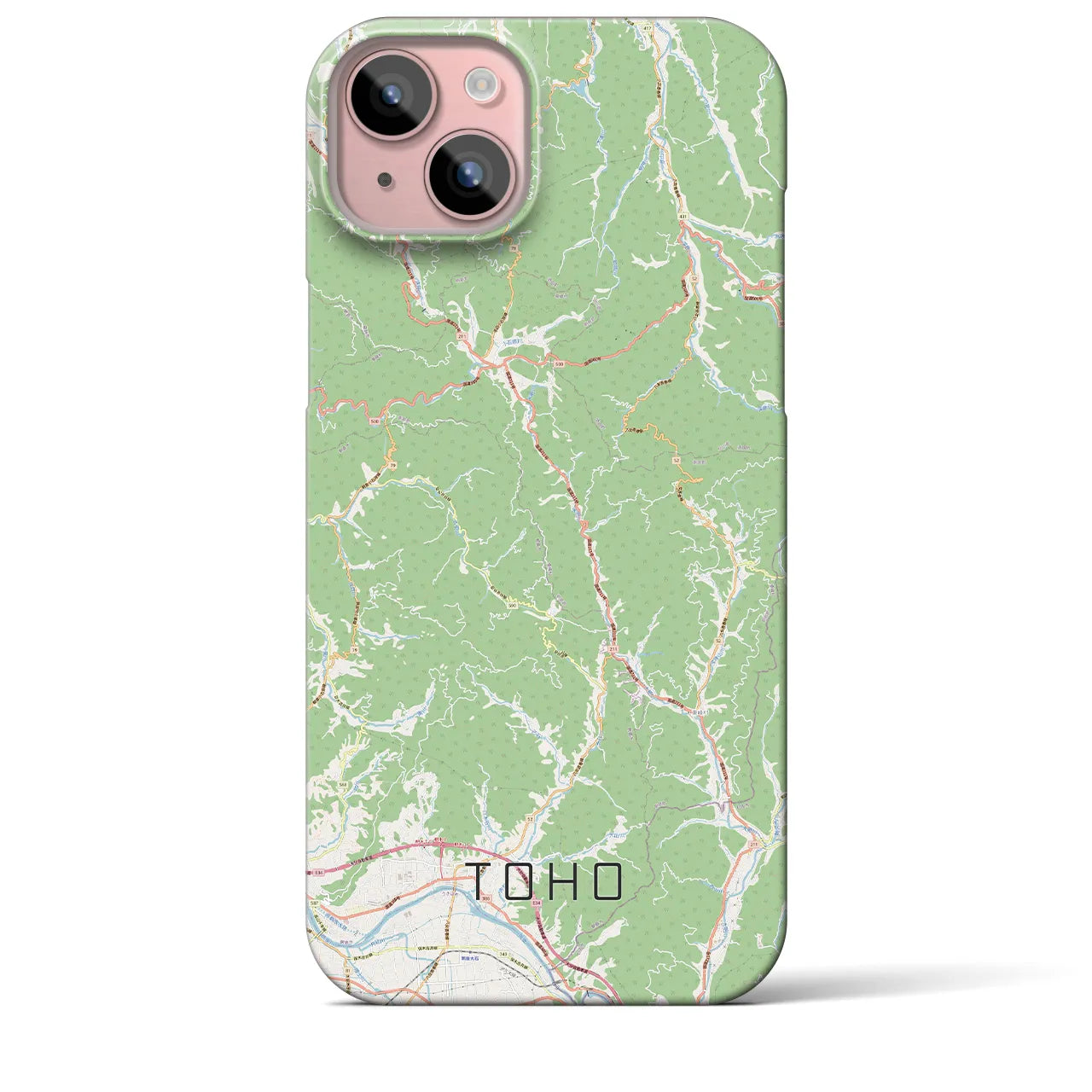 【東峰】地図柄iPhoneケース（バックカバータイプ・ナチュラル）iPhone 15 Plus 用