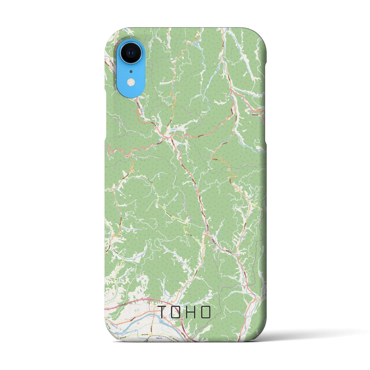 【東峰】地図柄iPhoneケース（バックカバータイプ・ナチュラル）iPhone XR 用