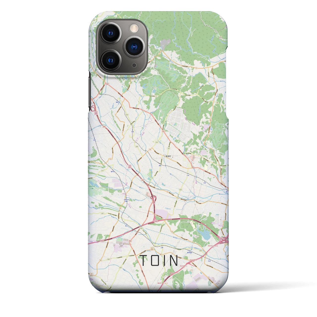 【東員】地図柄iPhoneケース（バックカバータイプ・ナチュラル）iPhone 11 Pro Max 用