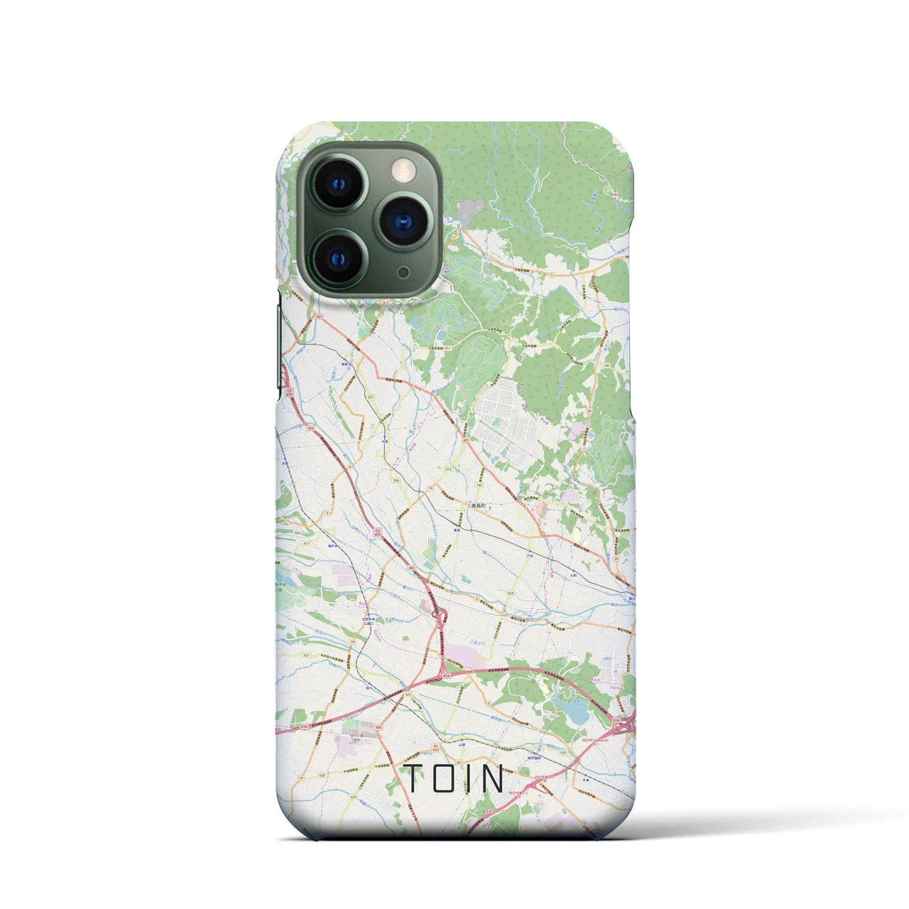 【東員】地図柄iPhoneケース（バックカバータイプ・ナチュラル）iPhone 11 Pro 用