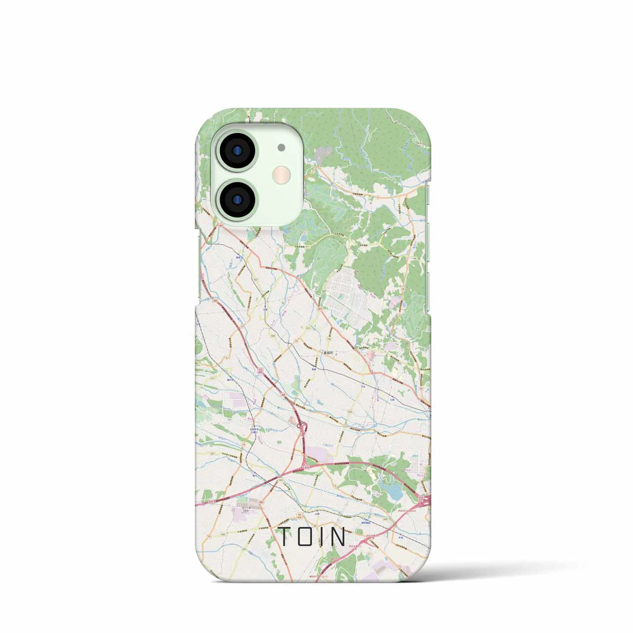 【東員】地図柄iPhoneケース（バックカバータイプ・ナチュラル）iPhone 12 mini 用