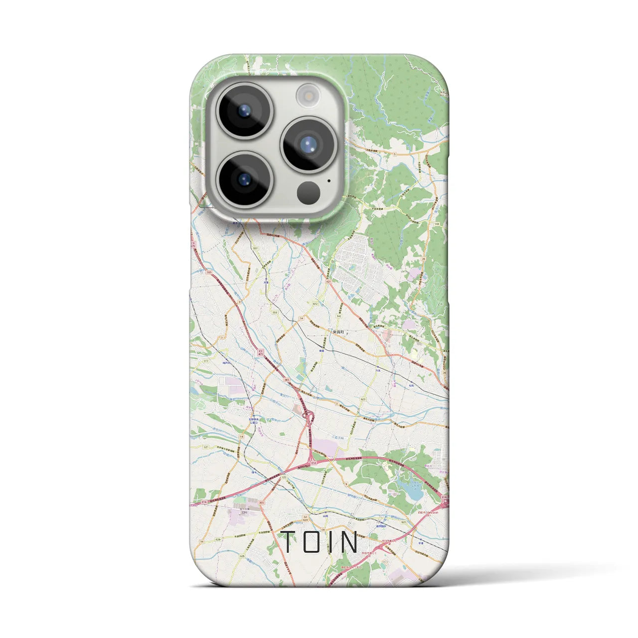 【東員】地図柄iPhoneケース（バックカバータイプ・ナチュラル）iPhone 15 Pro 用