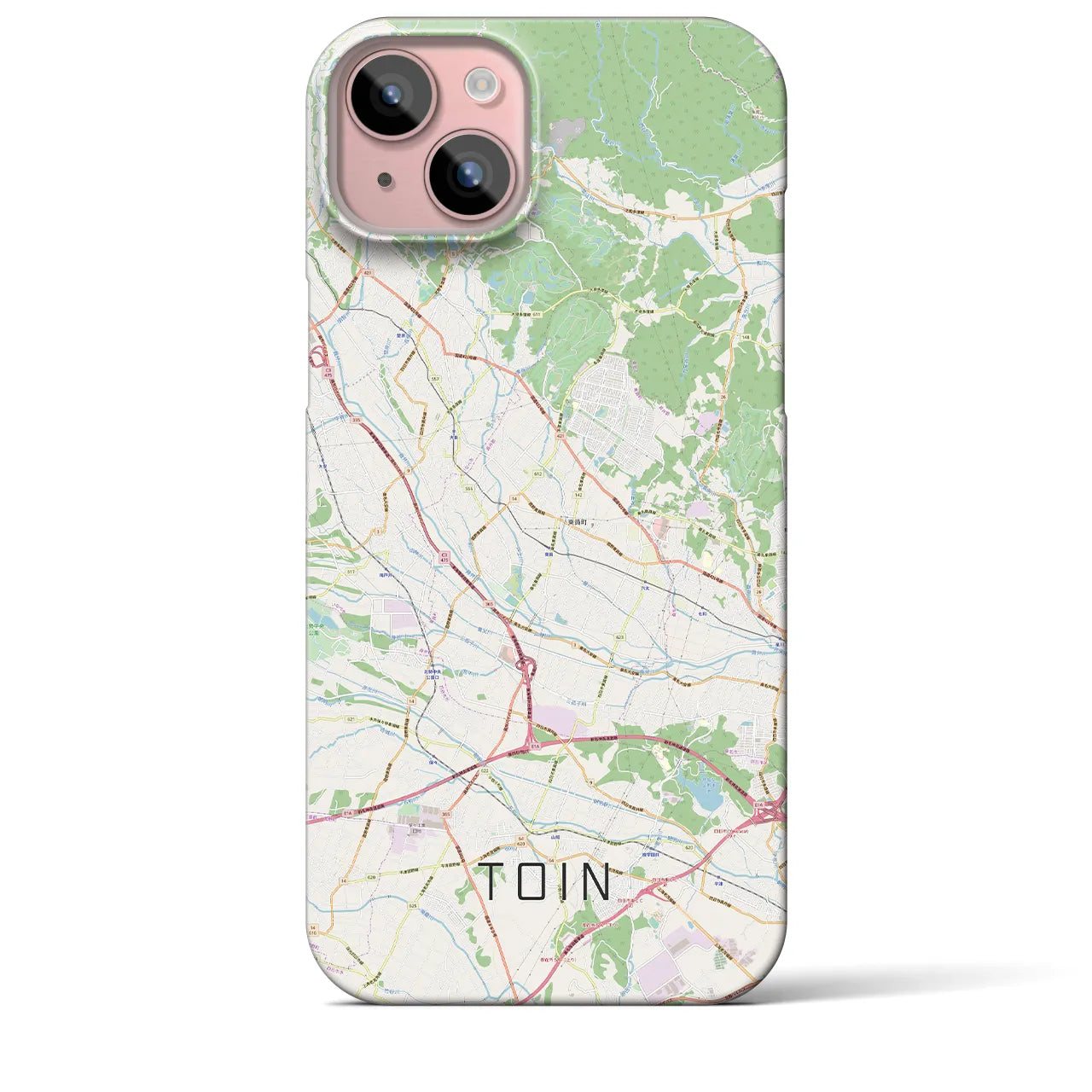 【東員】地図柄iPhoneケース（バックカバータイプ・ナチュラル）iPhone 15 Plus 用