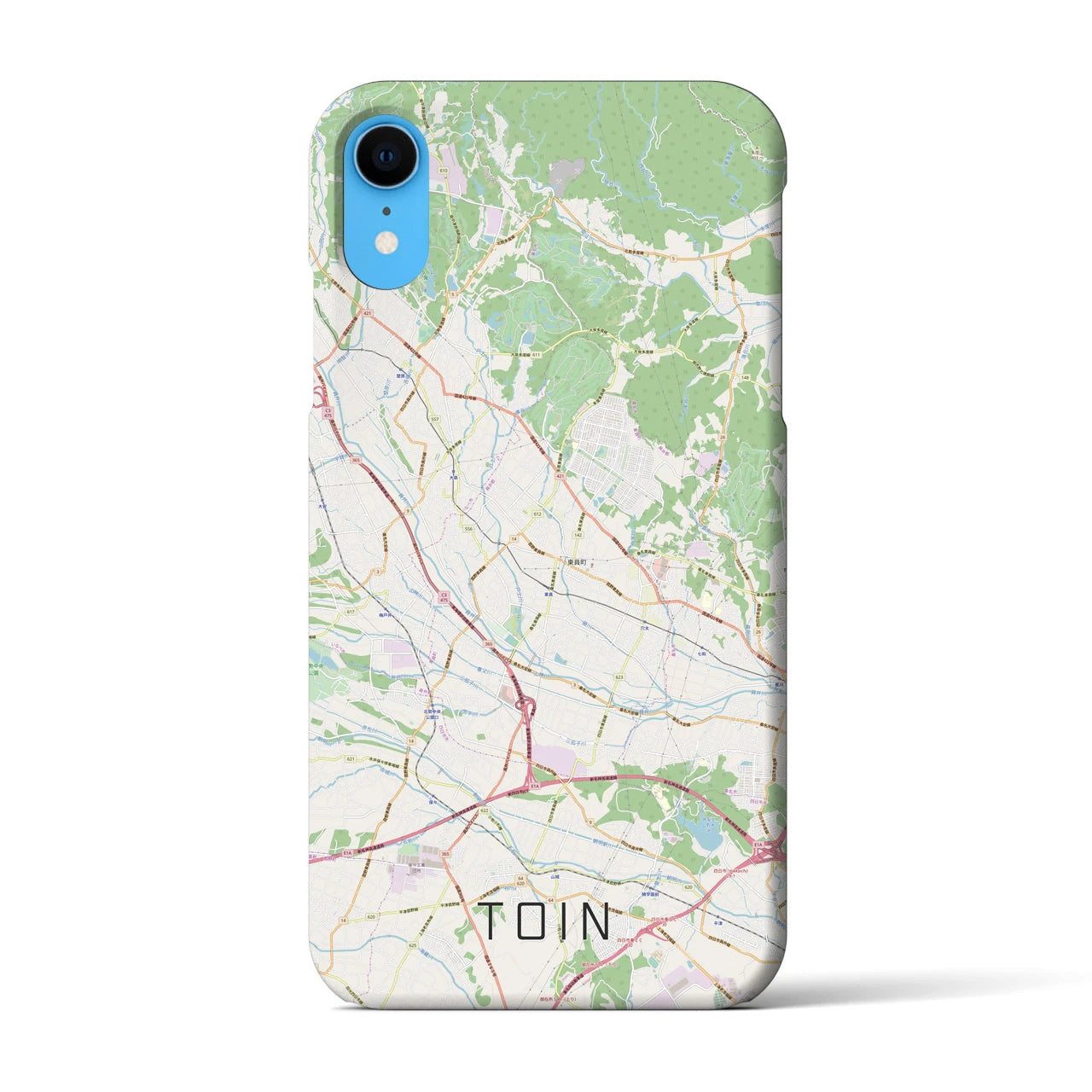 【東員】地図柄iPhoneケース（バックカバータイプ・ナチュラル）iPhone XR 用
