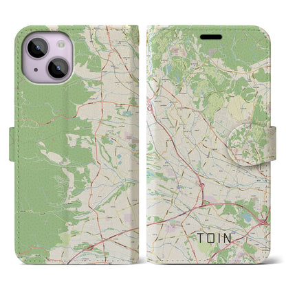 【東員（三重県）】地図柄iPhoneケース（手帳タイプ）ナチュラル・iPhone 14 用