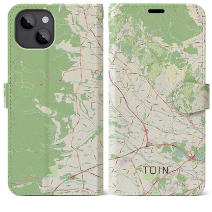 【東員（三重県）】地図柄iPhoneケース（手帳タイプ）ナチュラル・iPhone 14 Plus 用