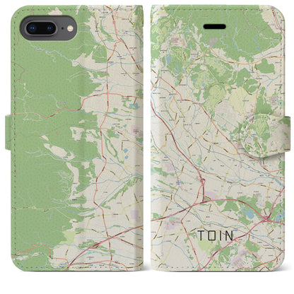 【東員（三重県）】地図柄iPhoneケース（手帳タイプ）ナチュラル・iPhone 8Plus /7Plus / 6sPlus / 6Plus 用