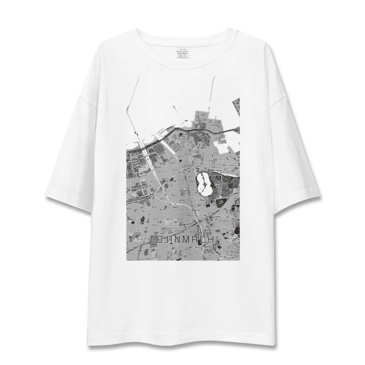 【唐人町（福岡県）】地図柄ビッグシルエットTシャツ