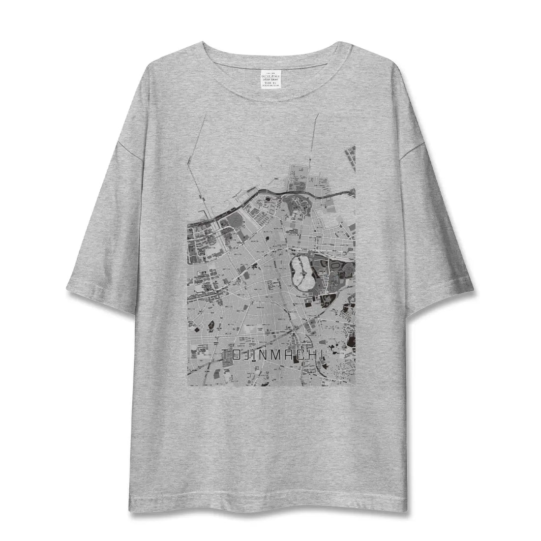 【唐人町（福岡県）】地図柄ビッグシルエットTシャツ
