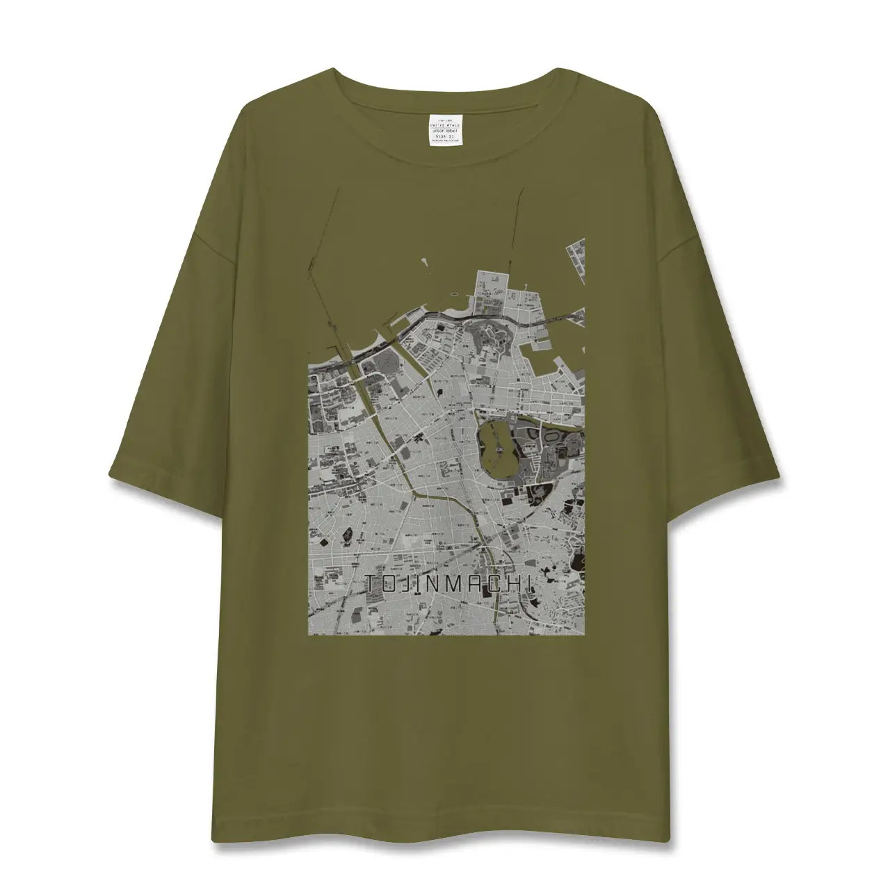 【唐人町（福岡県）】地図柄ビッグシルエットTシャツ