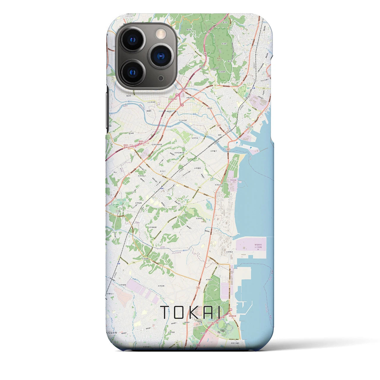 【東海（茨城県）】地図柄iPhoneケース（バックカバータイプ・ナチュラル）iPhone 11 Pro Max 用