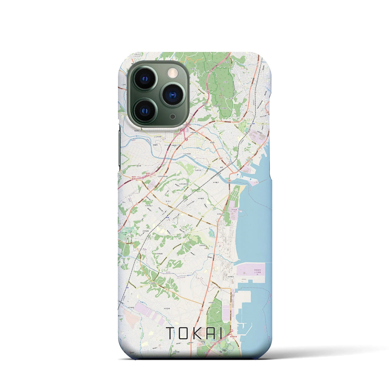 【東海（茨城県）】地図柄iPhoneケース（バックカバータイプ・ナチュラル）iPhone 11 Pro 用