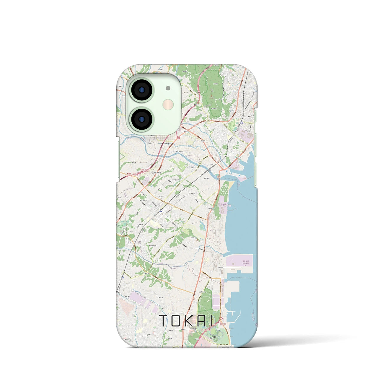 【東海（茨城県）】地図柄iPhoneケース（バックカバータイプ・ナチュラル）iPhone 12 mini 用