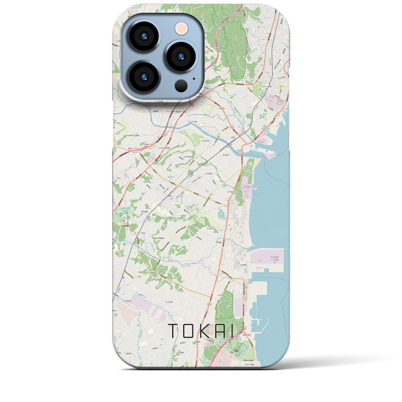 【東海（茨城県）】地図柄iPhoneケース（バックカバータイプ・ナチュラル）iPhone 13 Pro Max 用