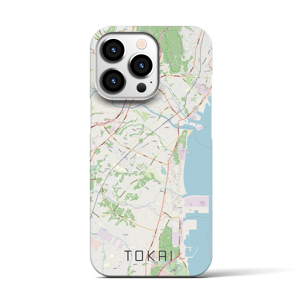 【東海（茨城県）】地図柄iPhoneケース（バックカバータイプ・ナチュラル）iPhone 13 Pro 用