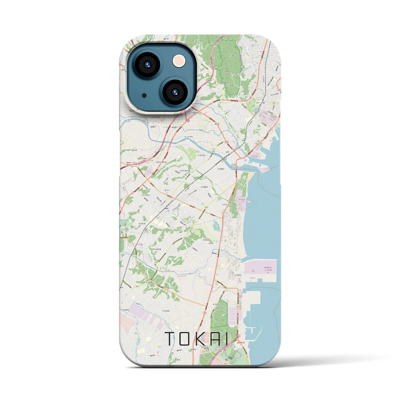 【東海（茨城県）】地図柄iPhoneケース（バックカバータイプ・ナチュラル）iPhone 13 用