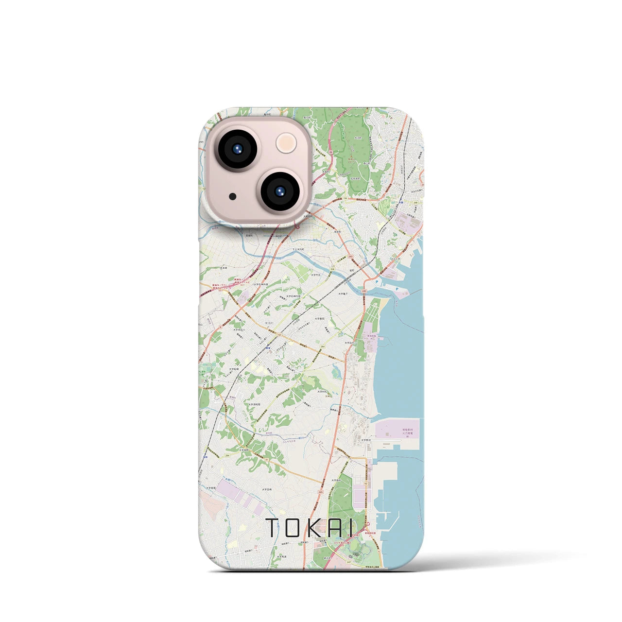 【東海（茨城県）】地図柄iPhoneケース（バックカバータイプ・ナチュラル）iPhone 13 mini 用