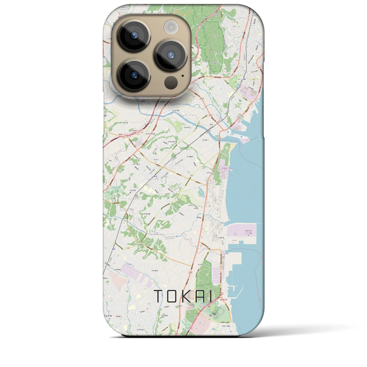 【東海（茨城県）】地図柄iPhoneケース（バックカバータイプ・ナチュラル）iPhone 14 Pro Max 用
