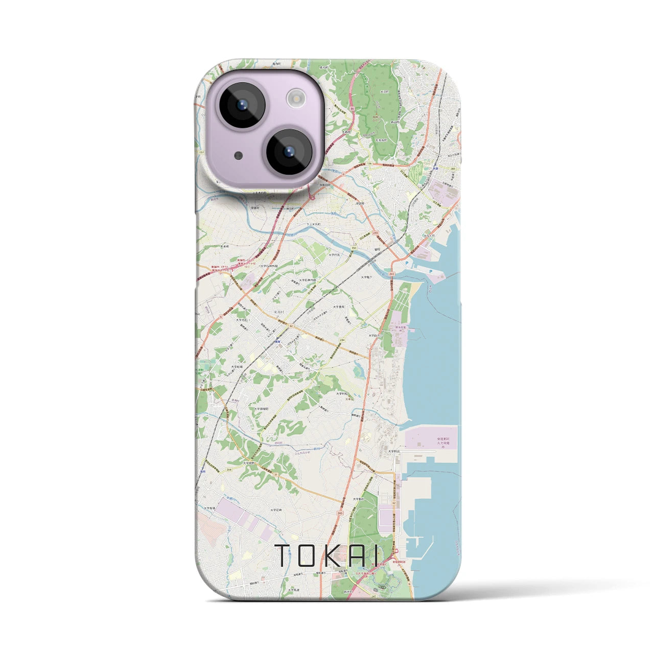 【東海（茨城県）】地図柄iPhoneケース（バックカバータイプ・ナチュラル）iPhone 14 用