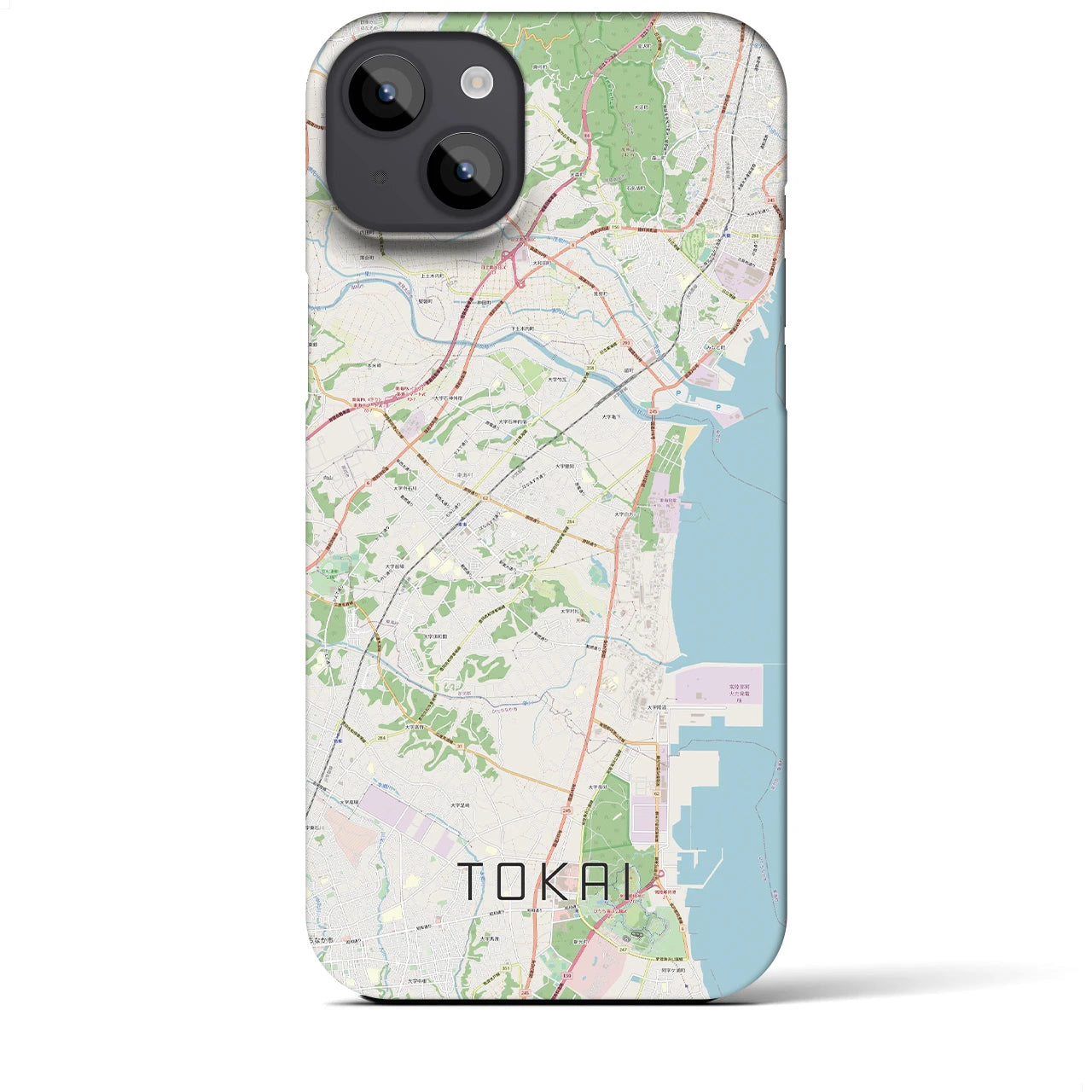 【東海（茨城県）】地図柄iPhoneケース（バックカバータイプ・ナチュラル）iPhone 14 Plus 用
