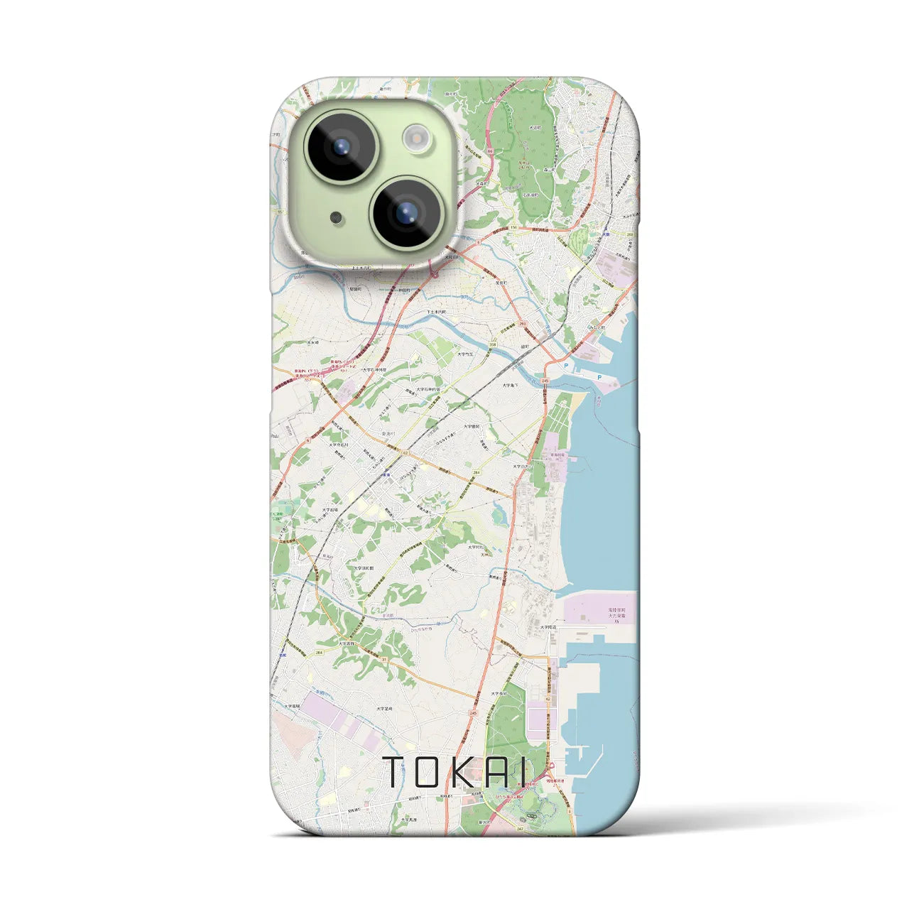 【東海（茨城県）】地図柄iPhoneケース（バックカバータイプ・ナチュラル）iPhone 15 用