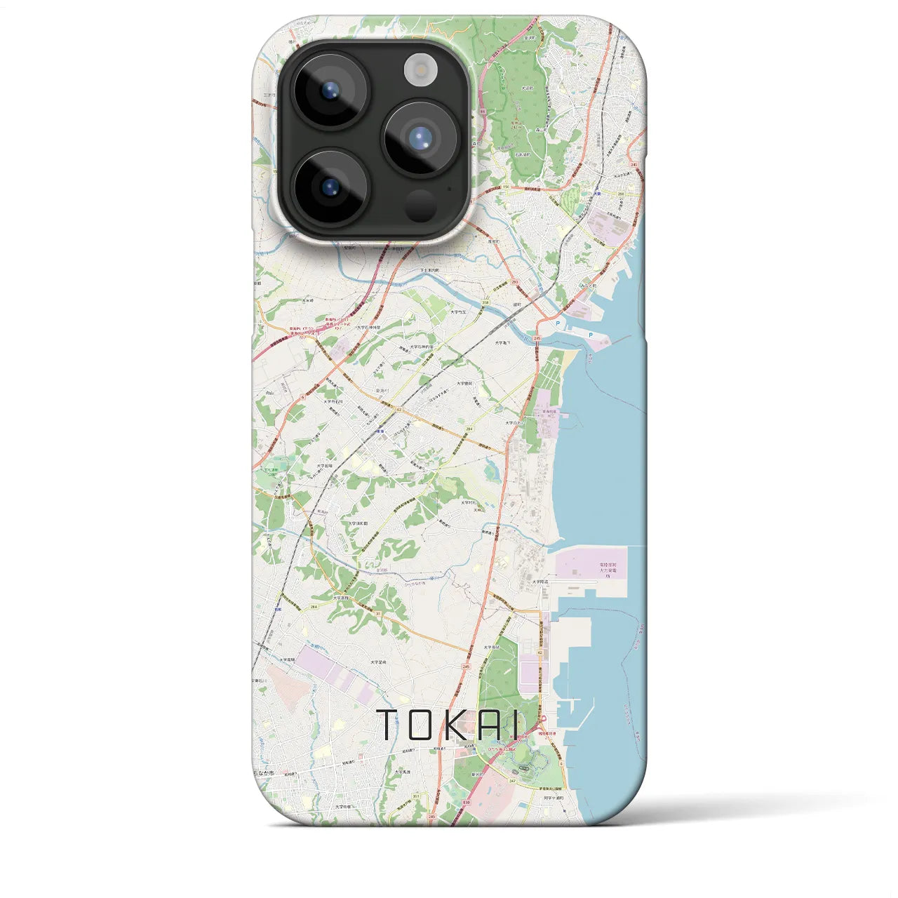 【東海（茨城県）】地図柄iPhoneケース（バックカバータイプ・ナチュラル）iPhone 15 Pro Max 用