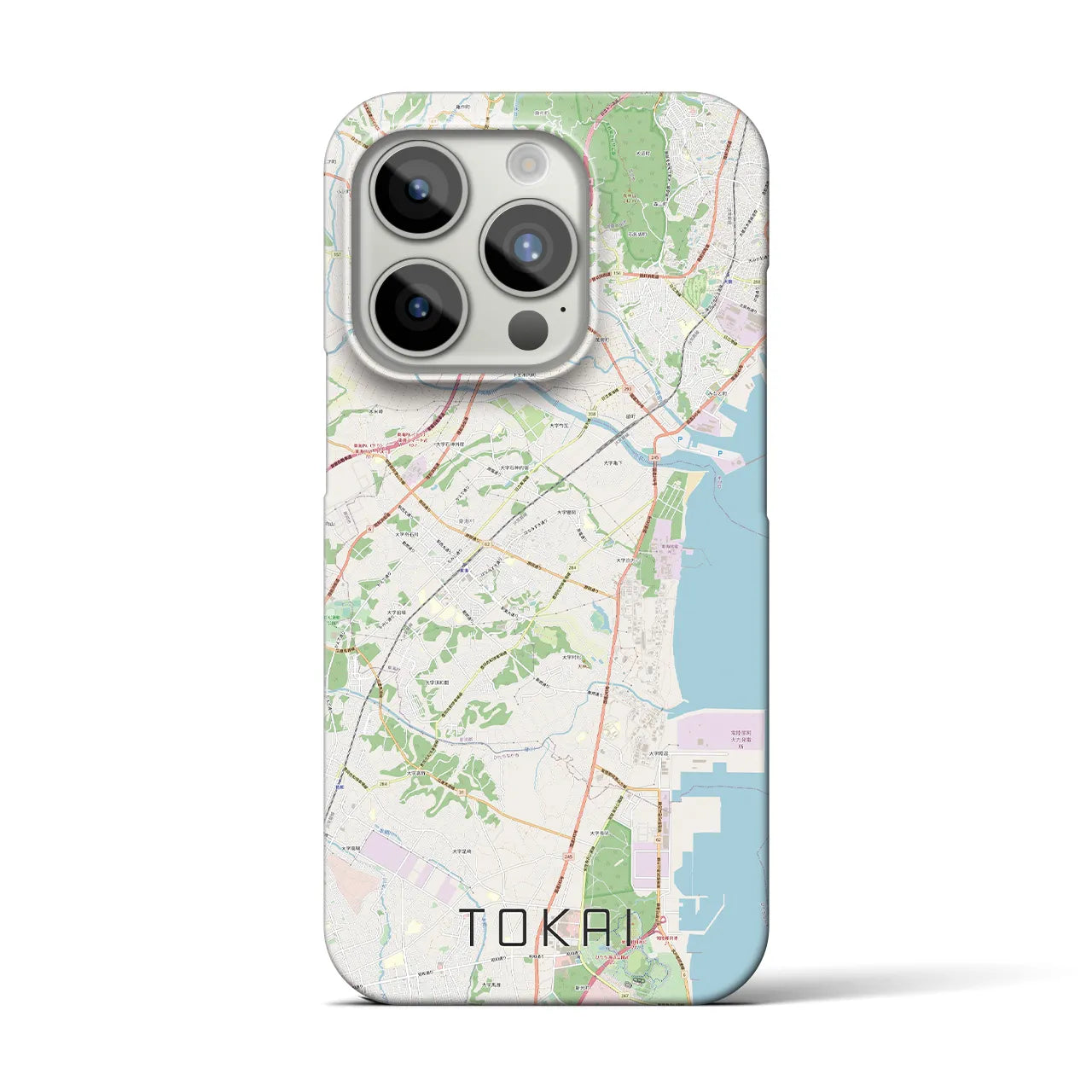 【東海（茨城県）】地図柄iPhoneケース（バックカバータイプ・ナチュラル）iPhone 15 Pro 用