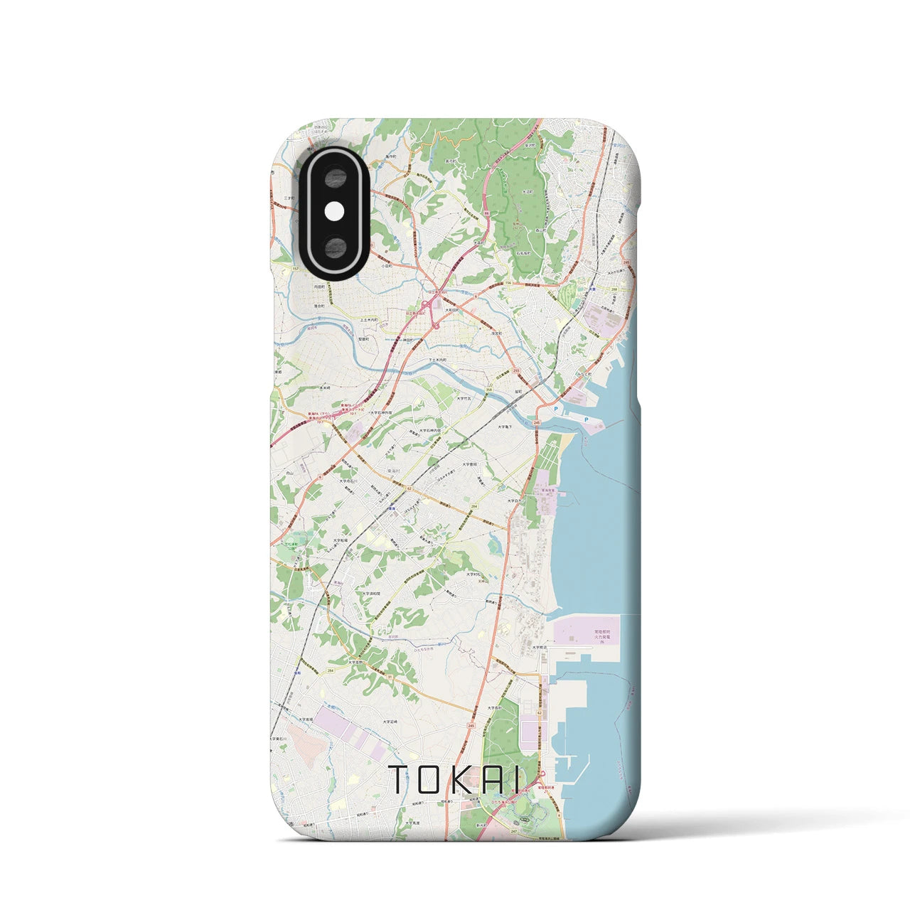【東海（茨城県）】地図柄iPhoneケース（バックカバータイプ・ナチュラル）iPhone XS / X 用